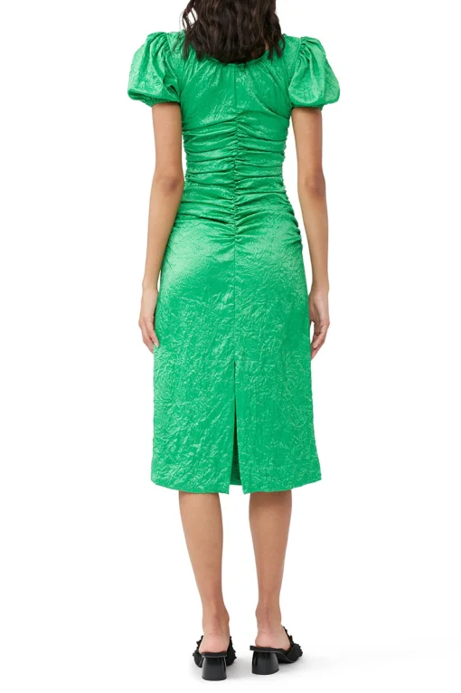Satin Dress Bright Green