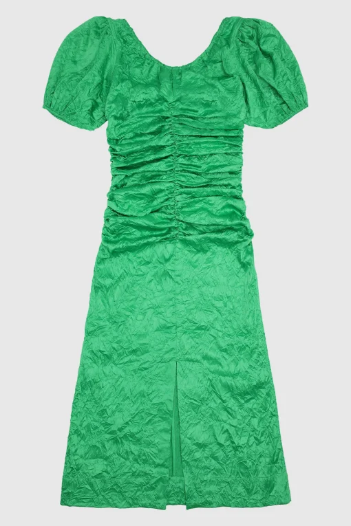 Satin Dress Bright Green