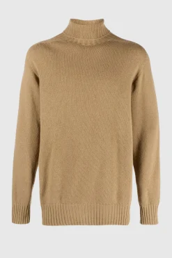 Seamless Turtleneck Sweater Camel