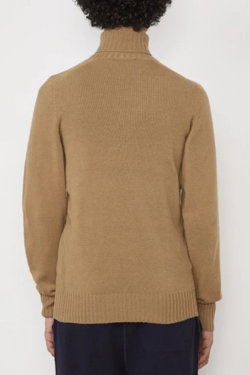 Seamless Turtleneck Sweater Camel
