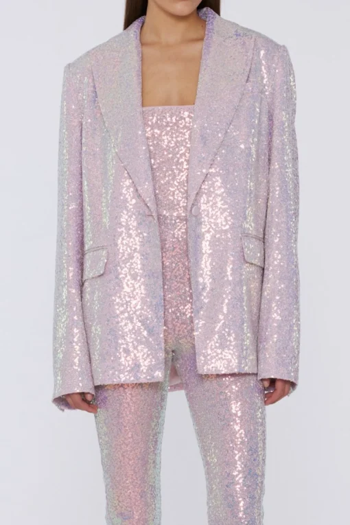 Sequin Oversized Blazer Sachet Pink
