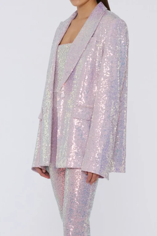 Sequin Oversized Blazer Sachet Pink