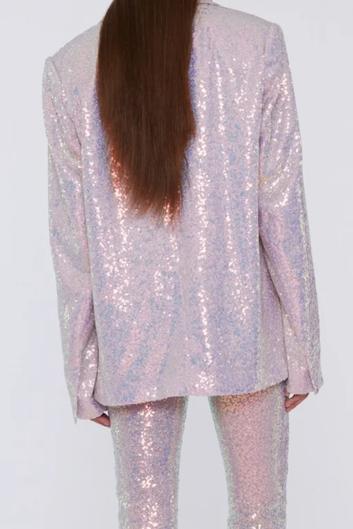 Sequin Oversized Blazer Sachet Pink