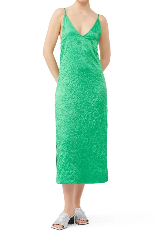 SLIP DRESS Bright Green