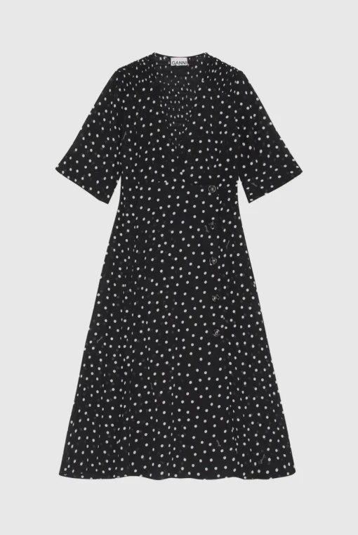 Smock Midi Dress Black