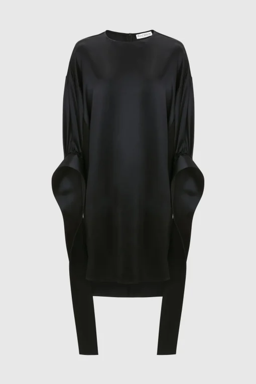 Tab Sleeve Dress Black