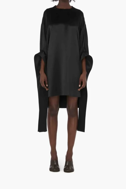 Tab Sleeve Dress Black