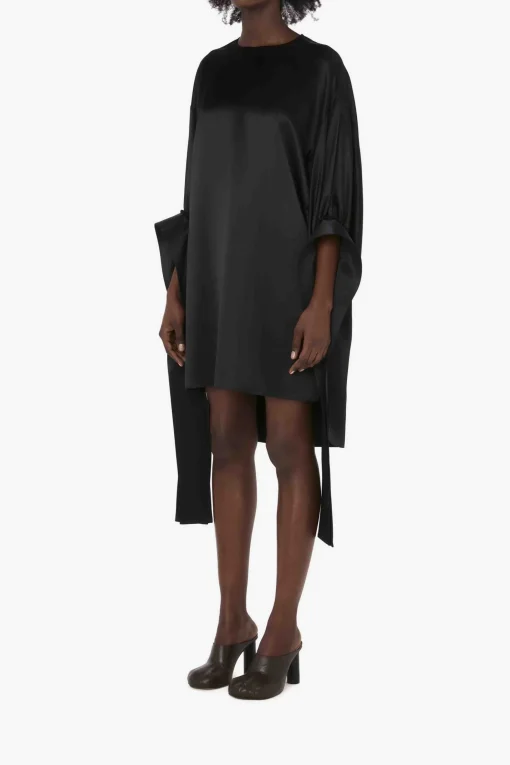 Tab Sleeve Dress Black