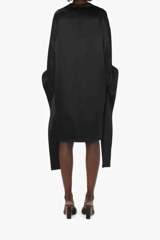 Tab Sleeve Dress Black