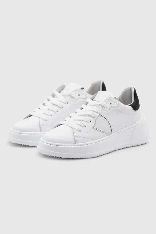 Tres Temple Low Sneaker Veau Blanc Noir