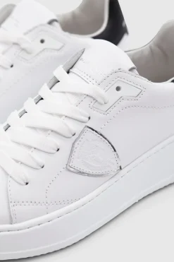 Tres Temple Low Sneaker Veau Blanc Noir