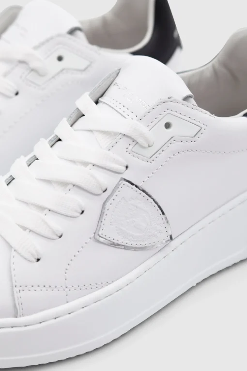 Tres Temple Low Sneaker Veau Blanc Noir