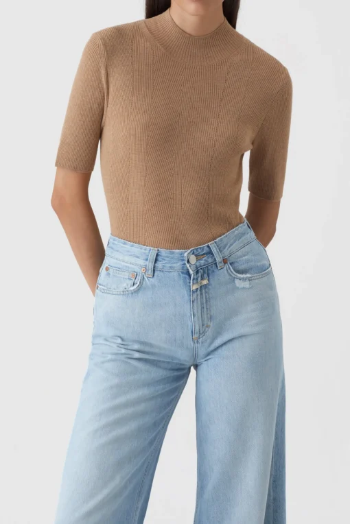 Turtleneck Shirt Brown Marble