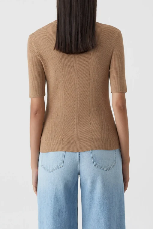 Turtleneck Shirt Brown Marble