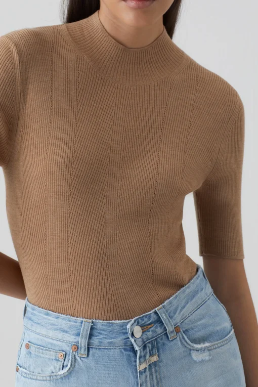 Turtleneck Shirt Brown Marble