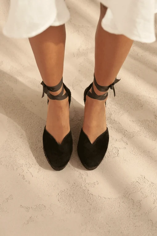Wedge Espadrilles Black On Tone