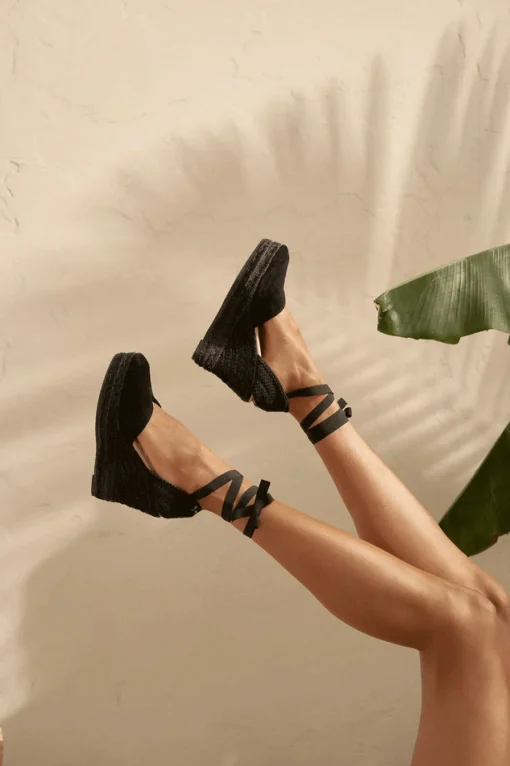 Wedge Espadrilles Black On Tone