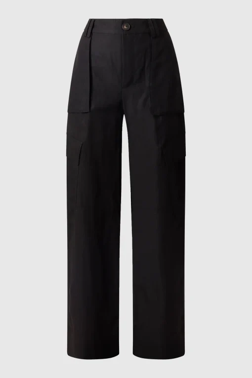 Wide Leg Cargo Pants Black