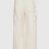Wide Leg Cargo Pants Bone
