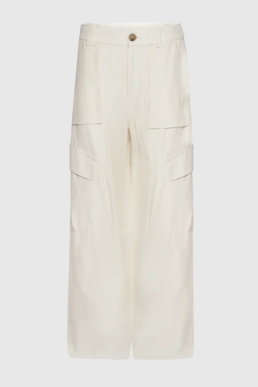 Wide Leg Cargo Pants Bone
