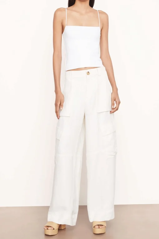 Wide Leg Cargo Pants Bone