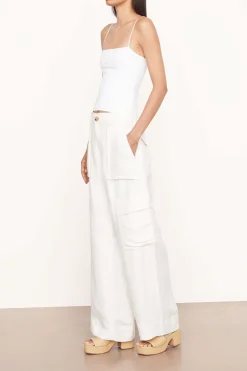 Wide Leg Cargo Pants Bone