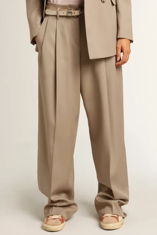Wide Leg Pants Roasted Cashew