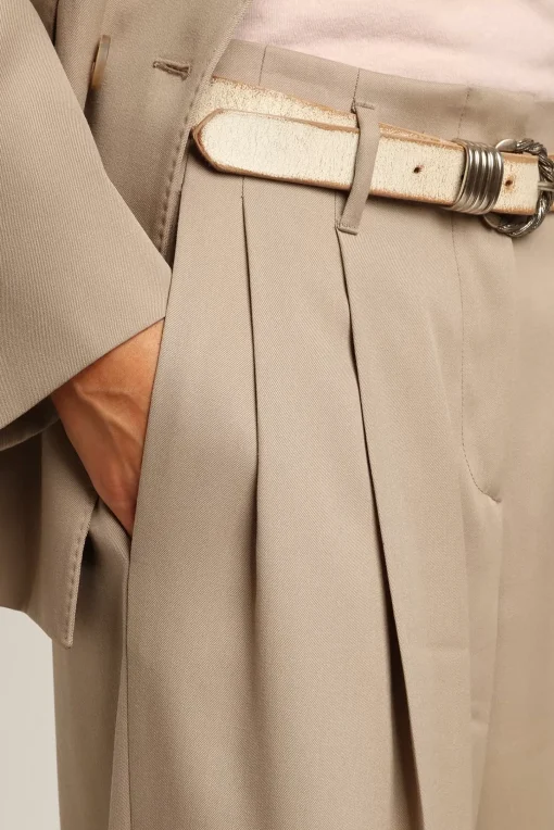 Wide Leg Pants Roasted Cashew