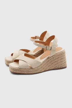 THEA canvas wedge espadrilles ivory