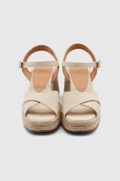 THEA canvas wedge espadrilles ivory