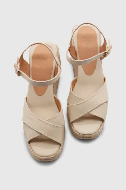 THEA canvas wedge espadrilles ivory